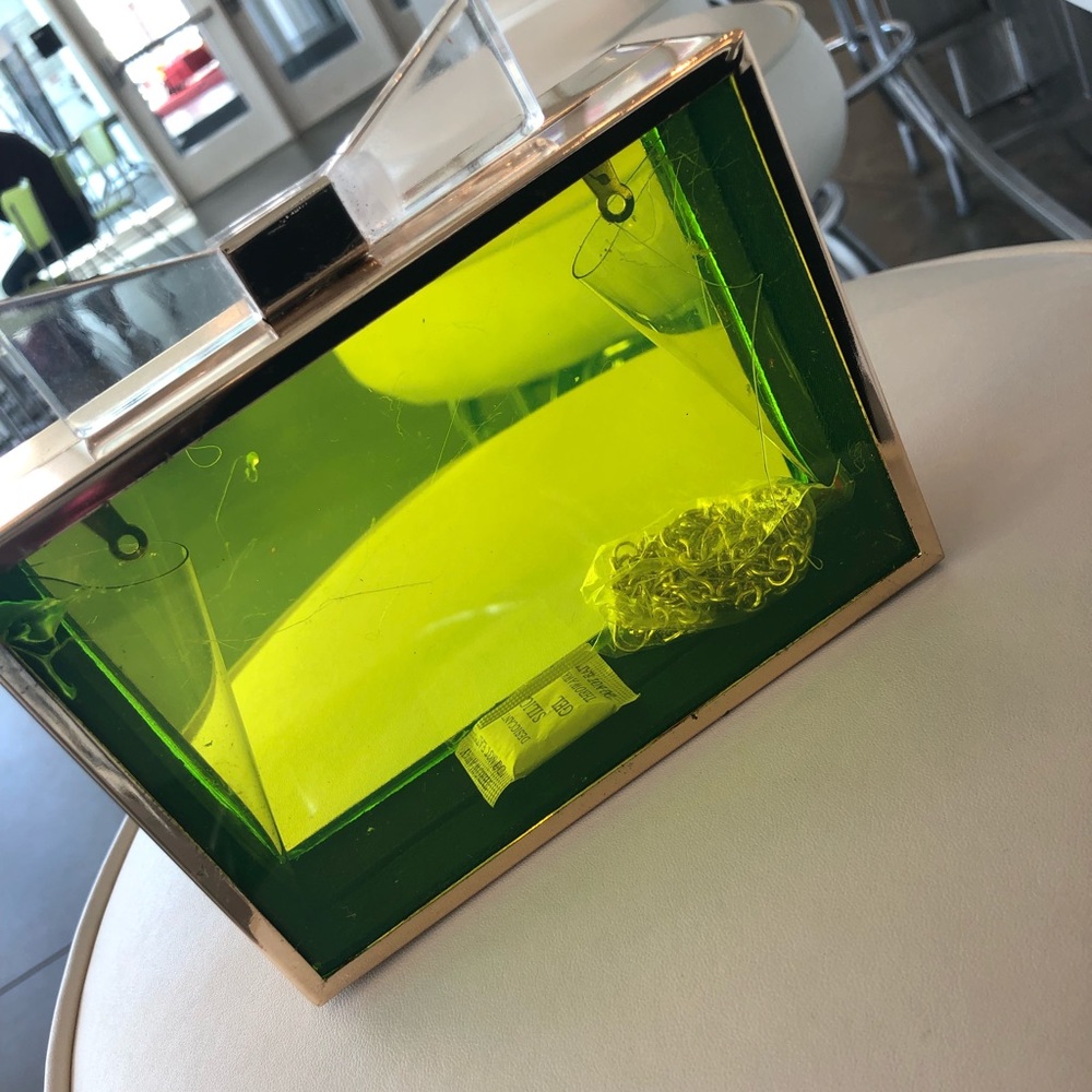 A neon handbag